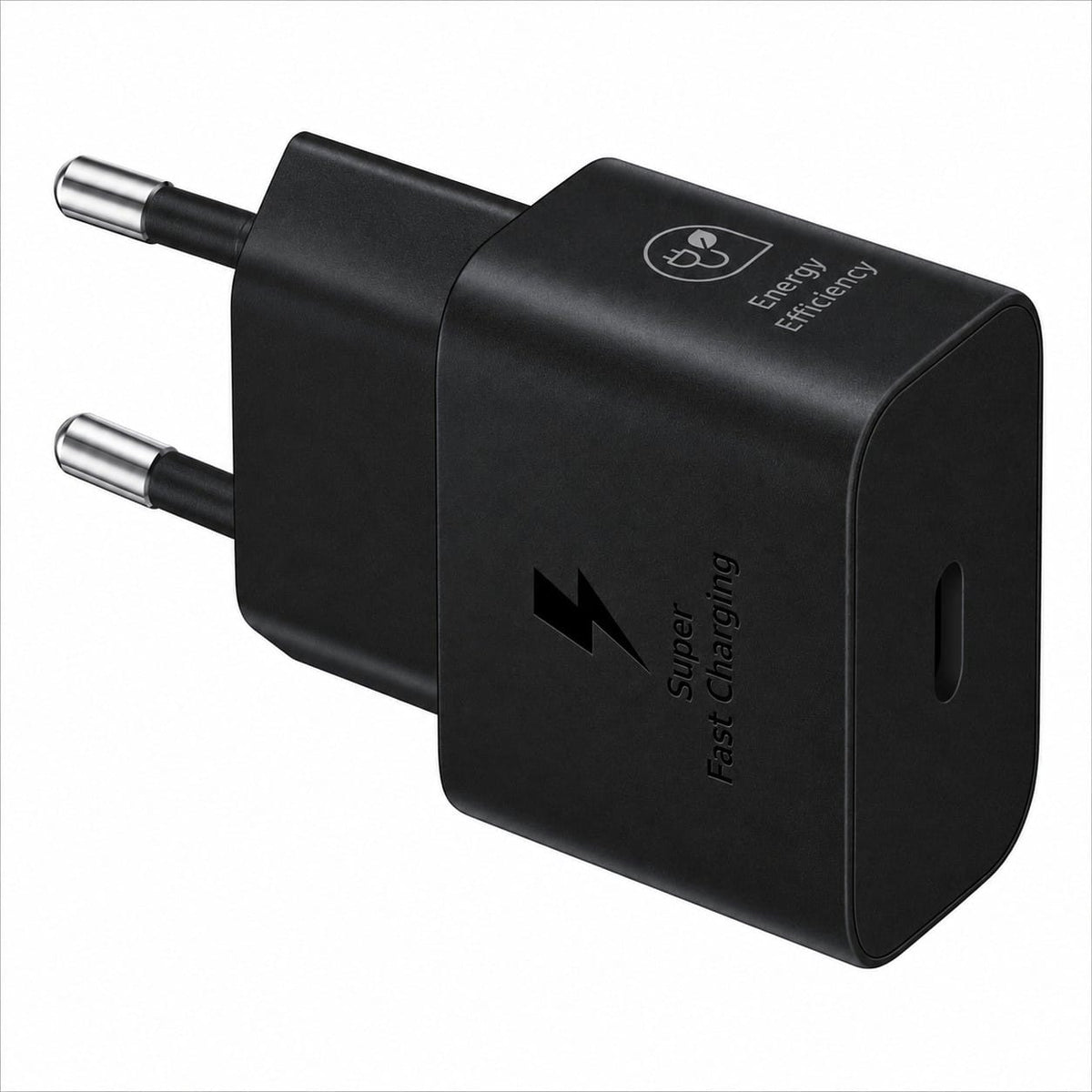 Schwarzer Stecker für CH-Steckdosen mit USB-C Anschluss