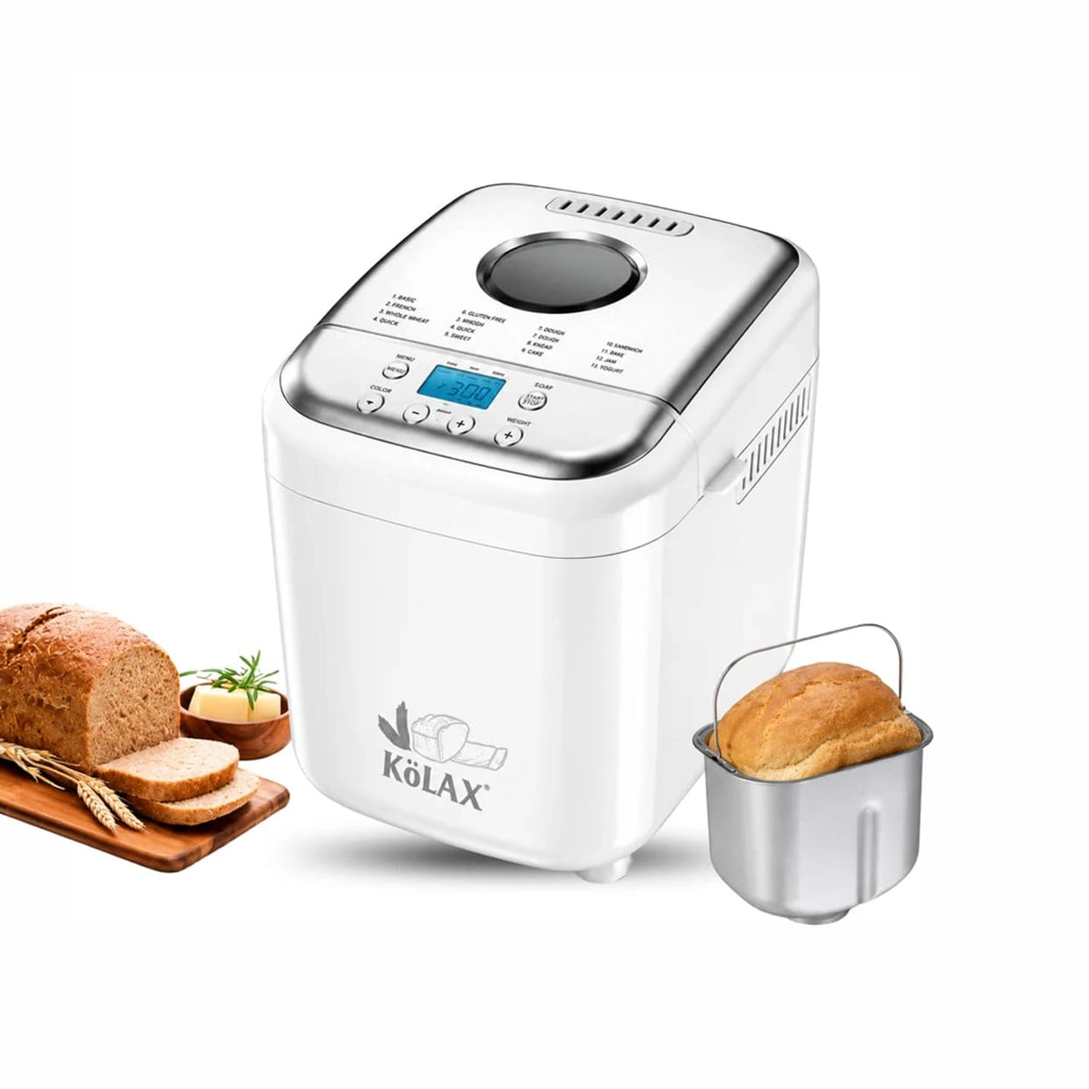 KöLAX Bread Maker – Vollautomatischer Brotbackautomat mit 19 Programmen, 800W