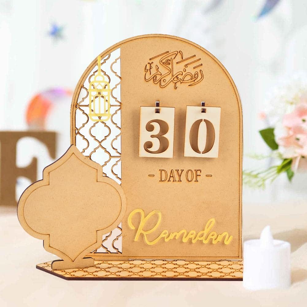 Holz Ramadan-Kalender mit Tages Anzeige