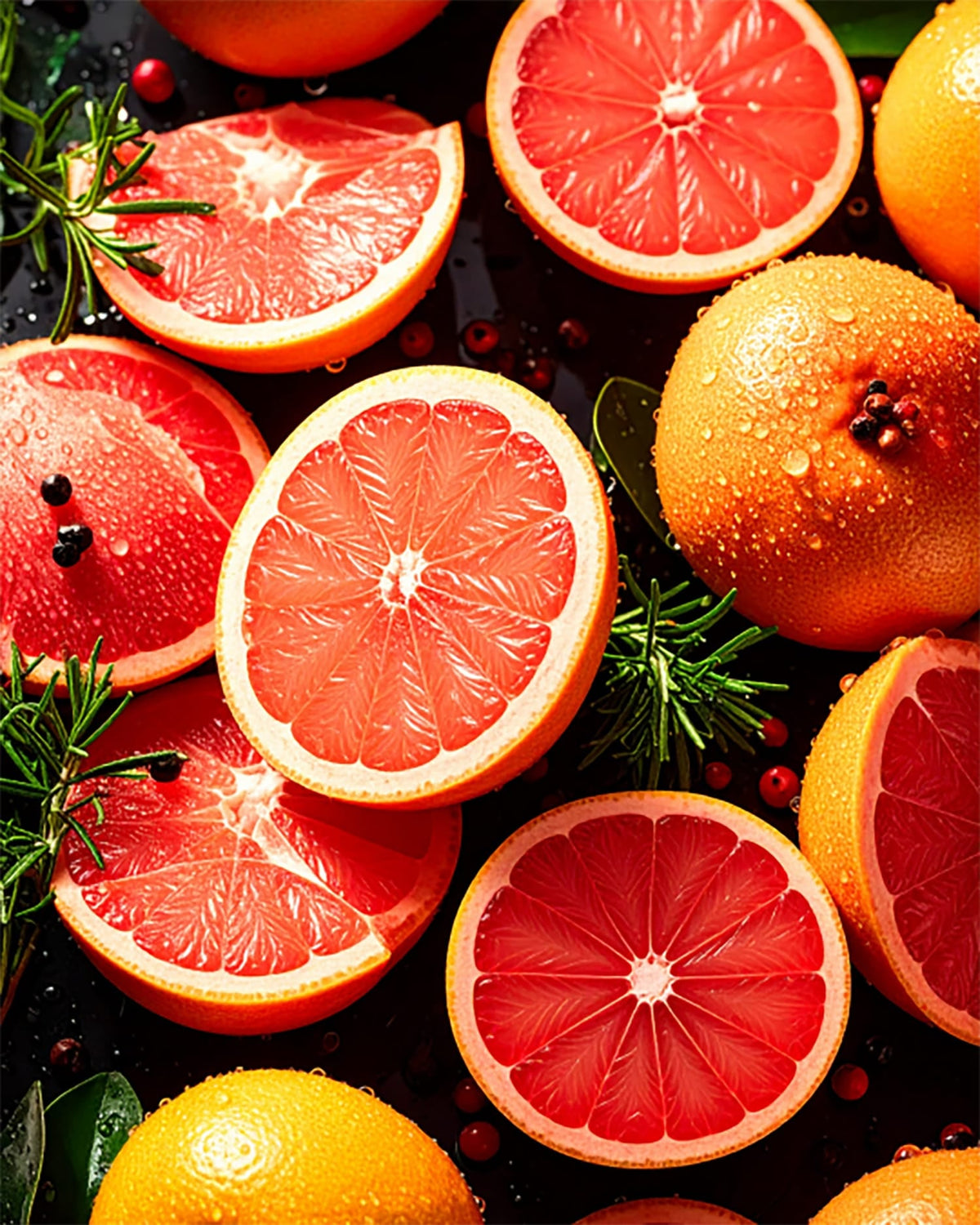 Aufgeschnittene Grapefruits
