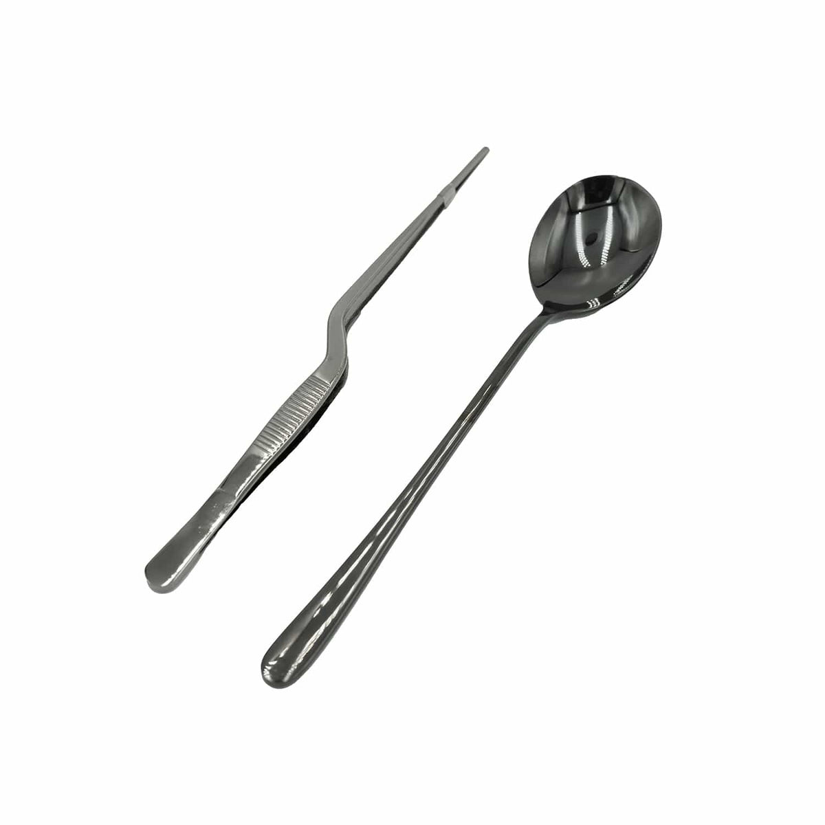 Silbernes Gourmet-Set aus Löffel und Zange
