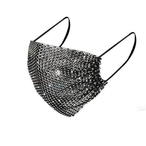 Schwarze, glitzernde Gesichtsmaske