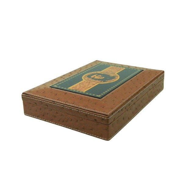 Lederbox mit einem kleinen Foto von Che Guevara darauf von der Seite