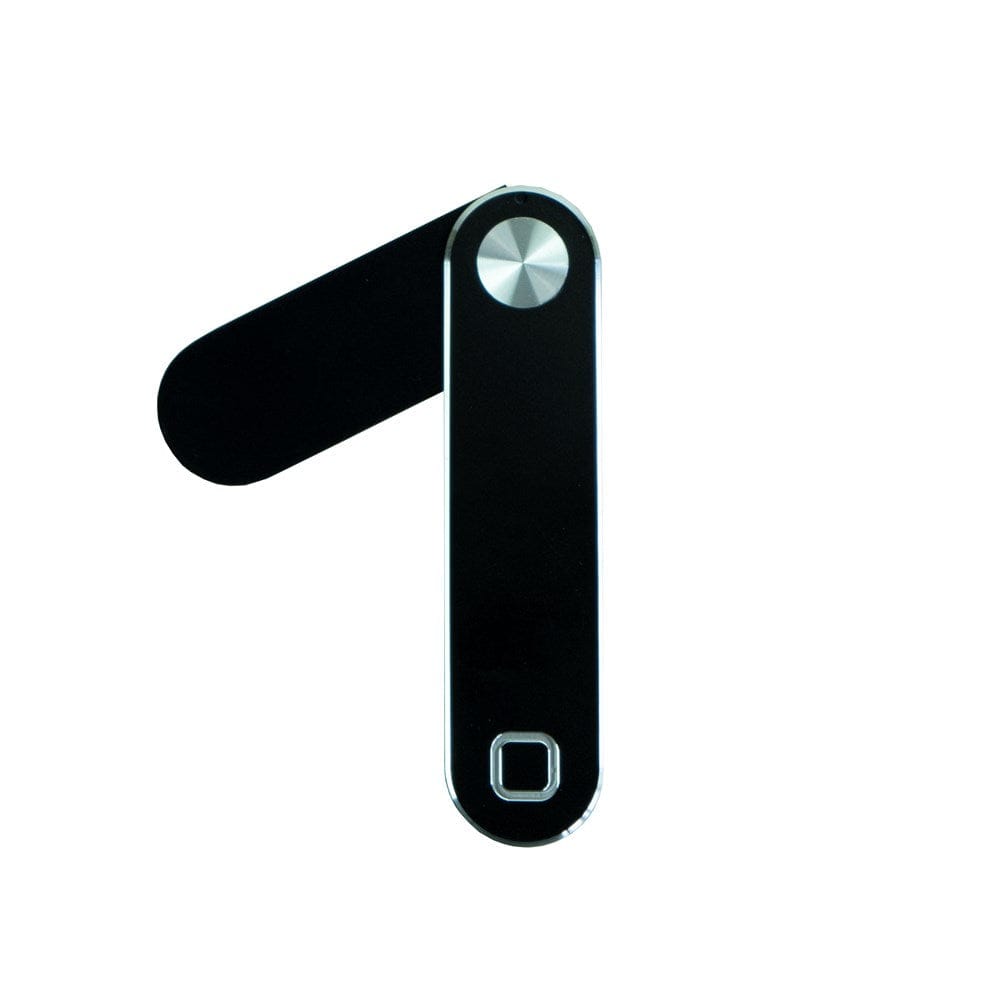 Schwarzer, verstellbarer iPhone Mount ausgeklappt